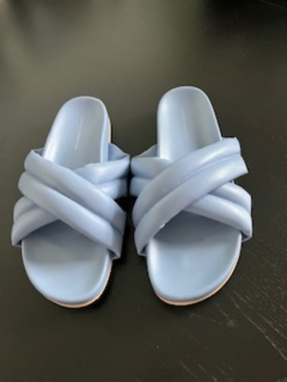 French connection Crisscross Strap Slippers,size 9,0